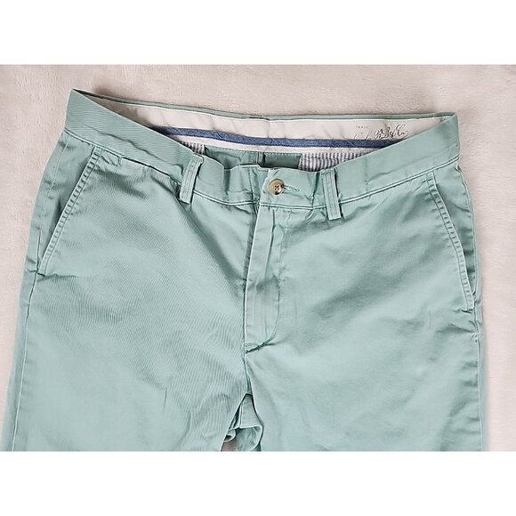 Polo Ralph Lauren Flat Front Cotton Green Chino Khaki Pants Classic Fit W30xL26 - Picture 2 of 15